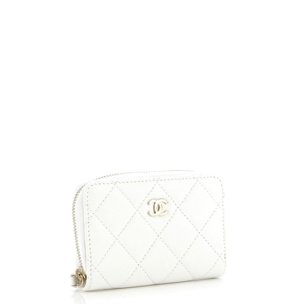 CC Zip Coin Purse Quilted Caviar Small