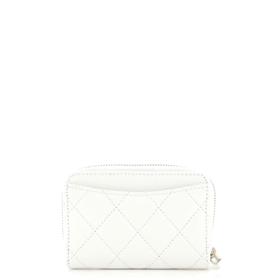 CC Zip Coin Purse Quilted Caviar Small