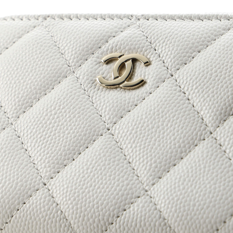CC Zip Coin Purse Quilted Caviar Small