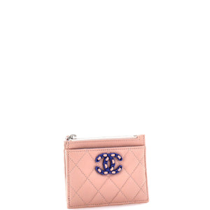 Bicolor CC Zip Around Card Holder Quilt Caviar