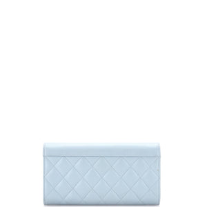 CC Box Gusset Flap Wallet Quilted Calfskin Long