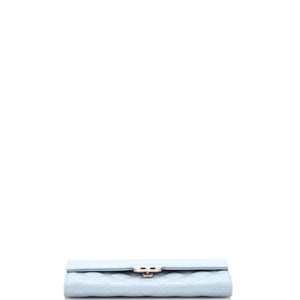 CC Box Gusset Flap Wallet Quilted Calfskin Long