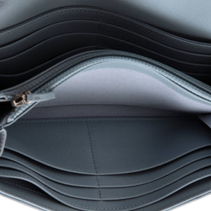 CC Box Gusset Flap Wallet Quilted Calfskin Long
