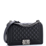 Boy Flap Bag Quilted Caviar Old Medium