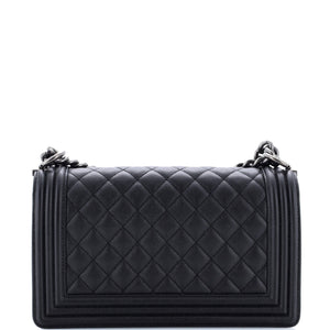 Boy Flap Bag Quilted Caviar Old Medium