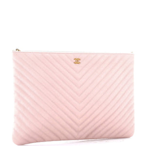 O Case Clutch Chevron Calfskin Large
