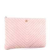 O Case Clutch Chevron Calfskin Large