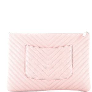 O Case Clutch Chevron Calfskin Large