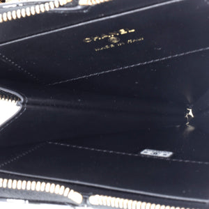 Double Heart Clutch with Chain Quilted Patent