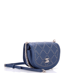 Coco Eyelets Round Flap Bag Quilted Calfskin Small
