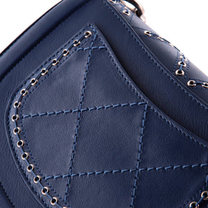 Coco Eyelets Round Flap Bag Quilted Calfskin Small