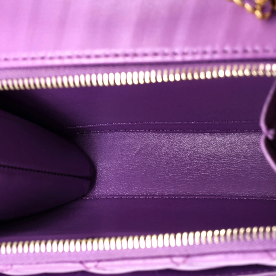 Pick Me Up Logo Handle Vanity Case Quilted Lambskin Small