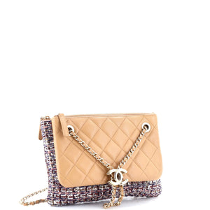 Double Case with Strap Tweed and Quilted Lambskin