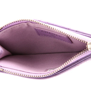 Flap Zip Card Holder Quilted Caviar