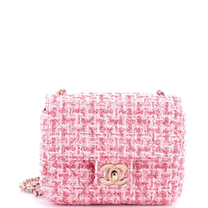 Candy Heart Flap Bag Quilted Tweed Mini