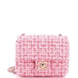 Candy Heart Flap Bag Quilted Tweed Mini