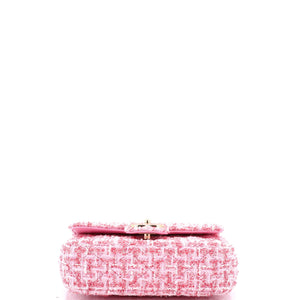 Candy Heart Flap Bag Quilted Tweed Mini