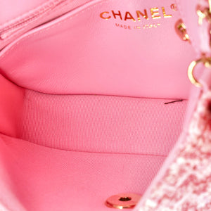 Candy Heart Flap Bag Quilted Tweed Mini