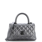 Coco Top Handle Bag Quilted Aged Calfskin Mini