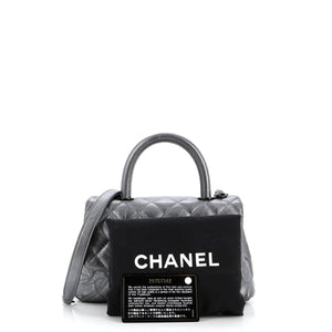 Coco Top Handle Bag Quilted Aged Calfskin Mini