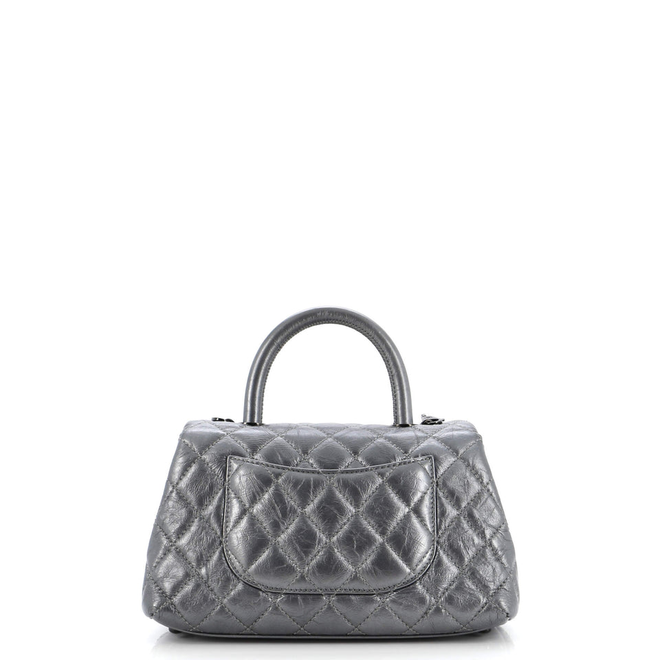 Coco Top Handle Bag Quilted Aged Calfskin Mini