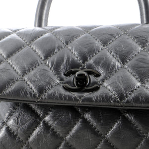 Coco Top Handle Bag Quilted Aged Calfskin Mini