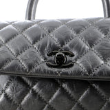 Coco Top Handle Bag Quilted Aged Calfskin Mini