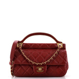 Lady Handle Flap Bag Quilted Calfskin Small