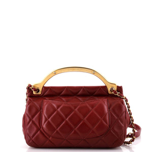 Lady Handle Flap Bag Quilted Calfskin Small