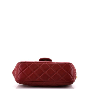 Lady Handle Flap Bag Quilted Calfskin Small