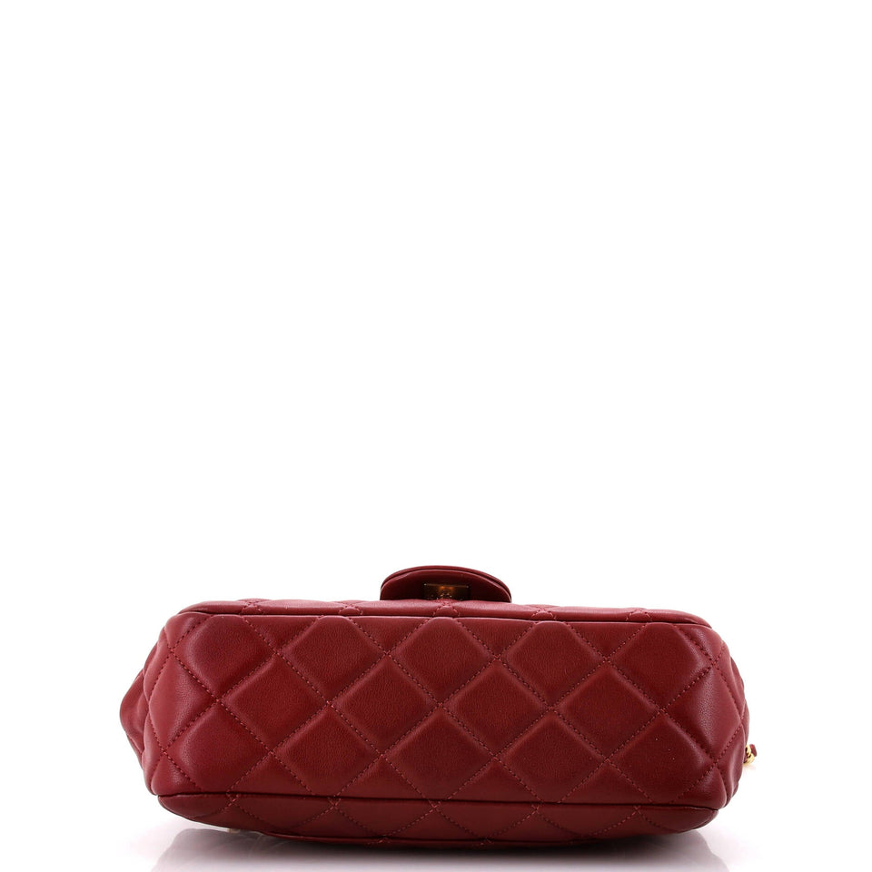 Lady Handle Flap Bag Quilted Calfskin Small