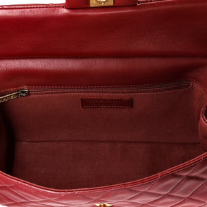 Lady Handle Flap Bag Quilted Calfskin Small