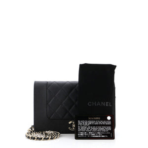 Mademoiselle Vintage Wallet on Chain Quilted Caviar