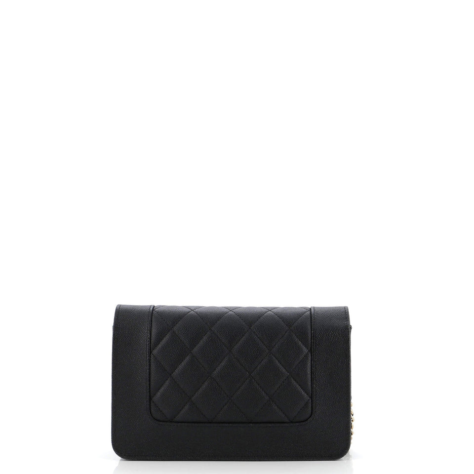 Mademoiselle Vintage Wallet on Chain Quilted Caviar