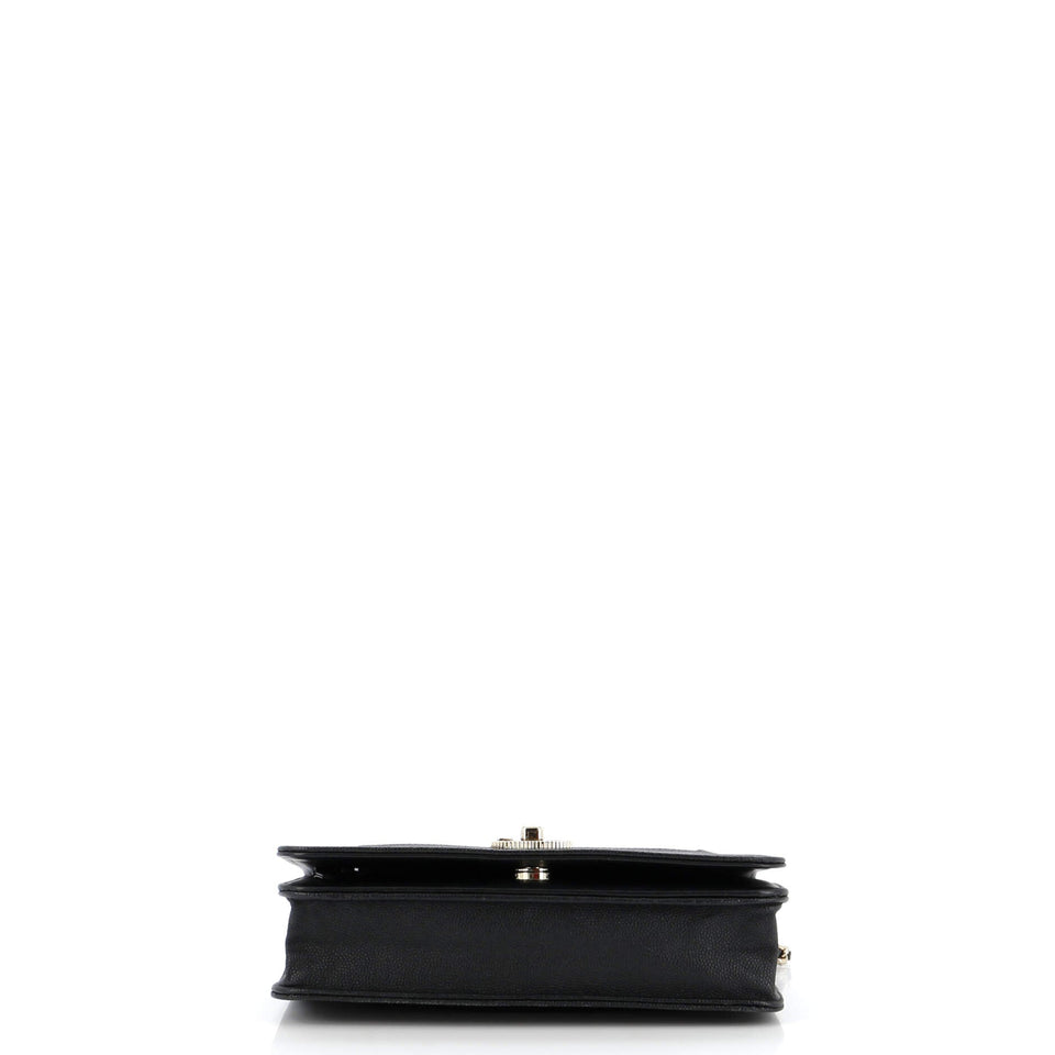 Mademoiselle Vintage Wallet on Chain Quilted Caviar