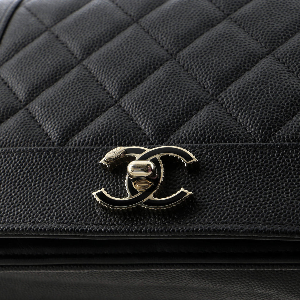 Mademoiselle Vintage Wallet on Chain Quilted Caviar