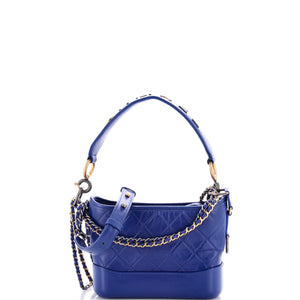 Gabrielle Hobo with Logo Handle Quilted Aged Calfskin Small