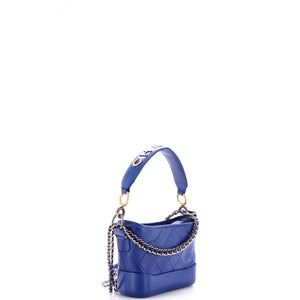 Gabrielle Hobo with Logo Handle Quilted Aged Calfskin Small
