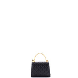 Coco Enamel Top Handle Flap Bag Quilted Lambskin Small