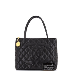 Medallion Tote Quilted Caviar