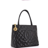 Medallion Tote Quilted Caviar