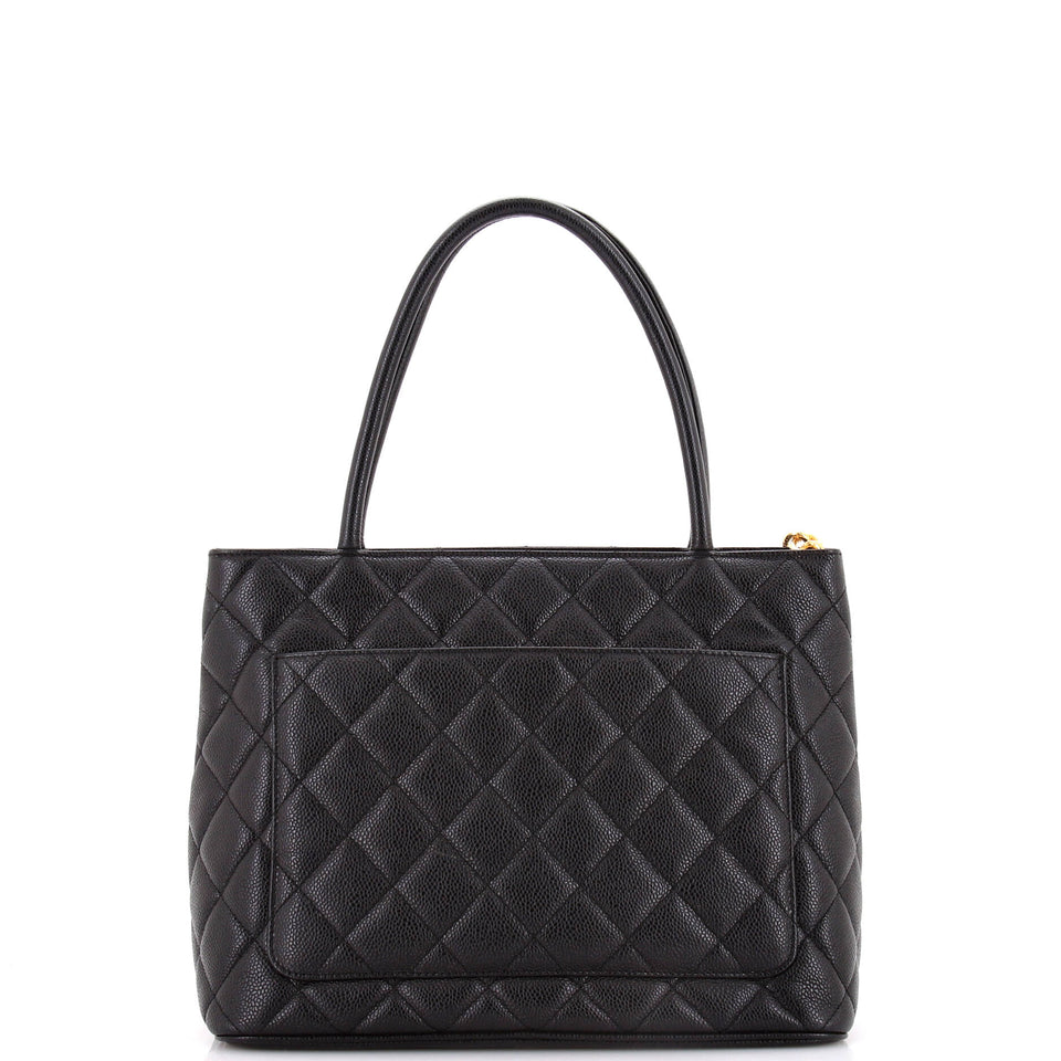 Medallion Tote Quilted Caviar