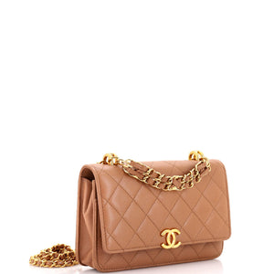 Coco First Wallet on Chain Quilted Caviar