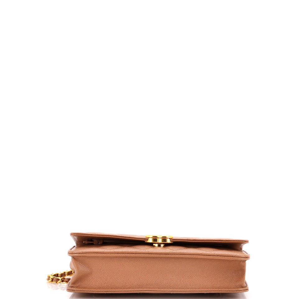 Coco First Wallet on Chain Quilted Caviar