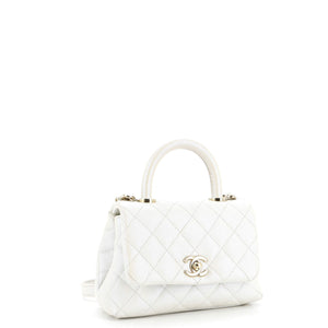 Coco Top Handle Bag Quilted Iridescent Caviar Extra Mini