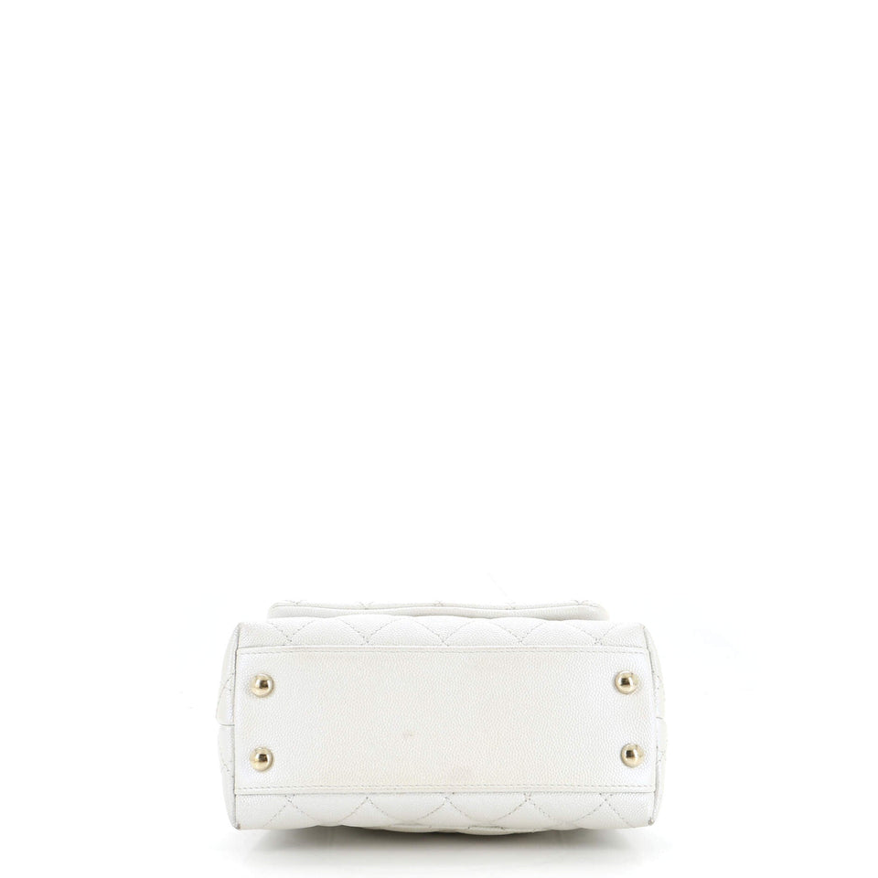 Coco Top Handle Bag Quilted Iridescent Caviar Extra Mini