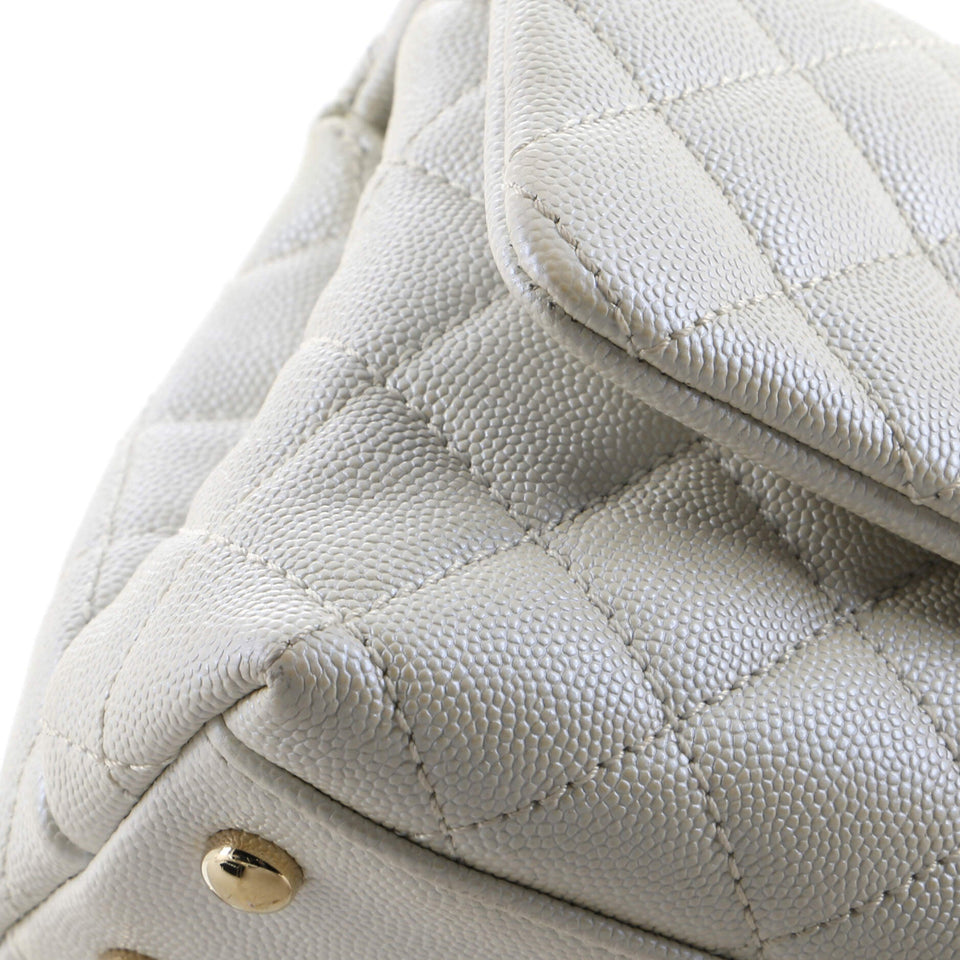 Coco Top Handle Bag Quilted Iridescent Caviar Extra Mini