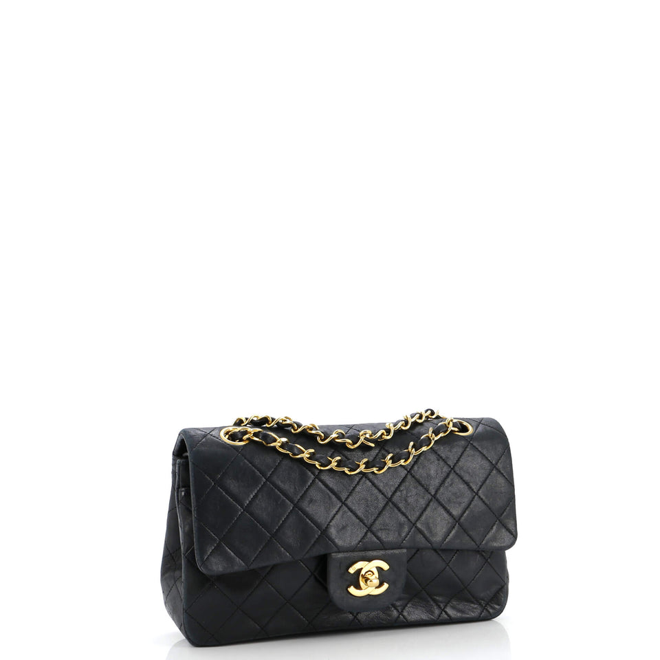Vintage Classic Double Flap Bag Quilted Lambskin Small