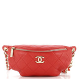 Resin Elegant Chain Belt Bag Quilted Lambskin
