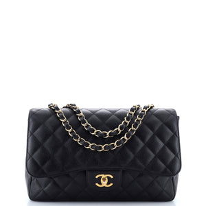 Classic Single Flap Bag Quilted Caviar Jumbo